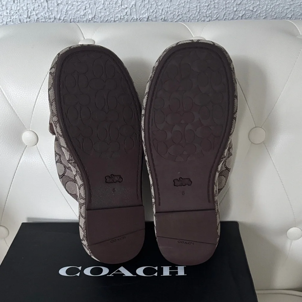 Coach Penelope BubblePlatform Signature Brown Slide Sandals - Picture 9 of 11